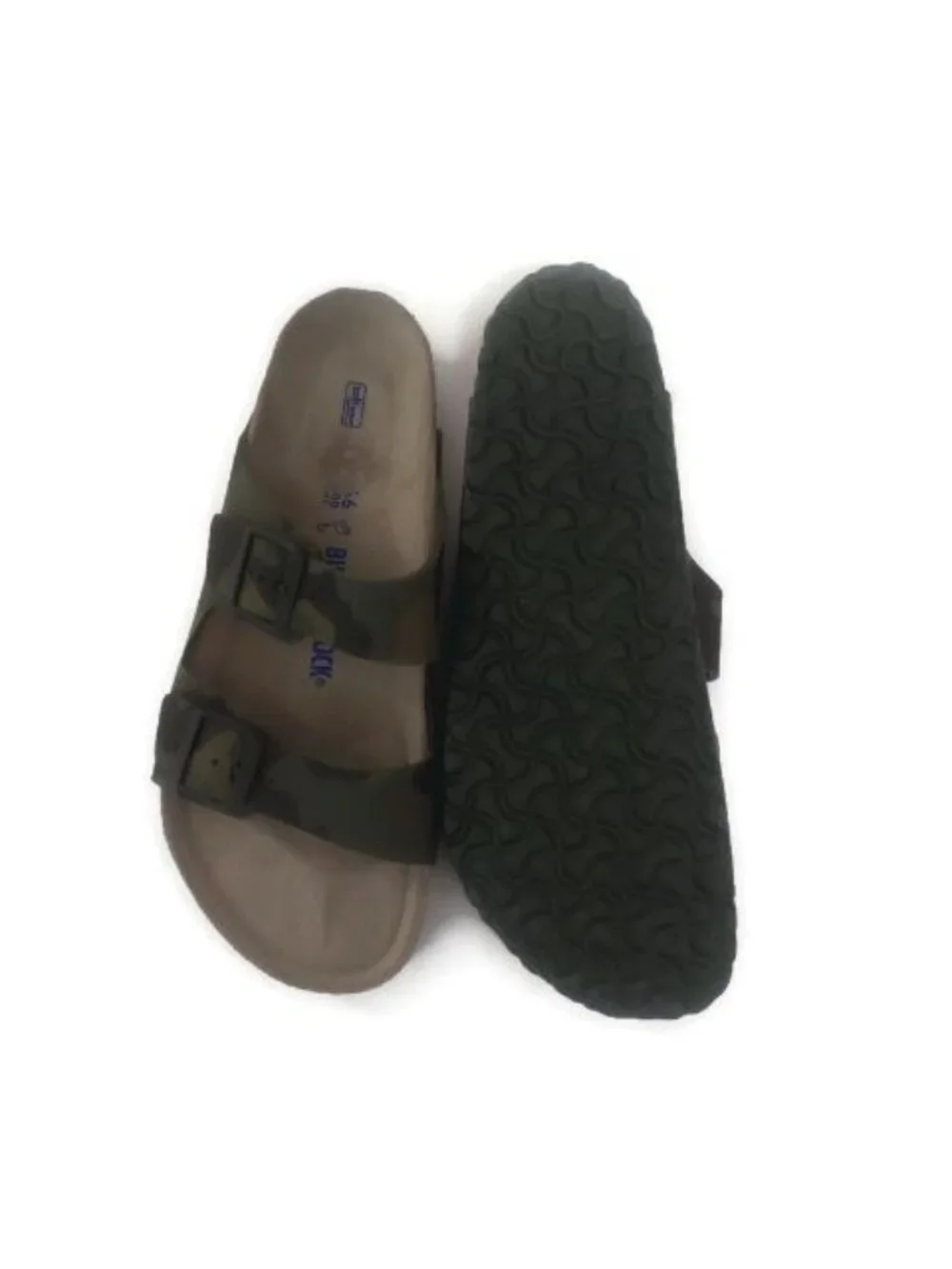 Birkenstock Mens Size 13 Arizona Birko-Flor Sandals Desert Soil Camouflage Green - Picture 8 of 9